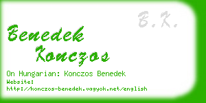 benedek konczos business card